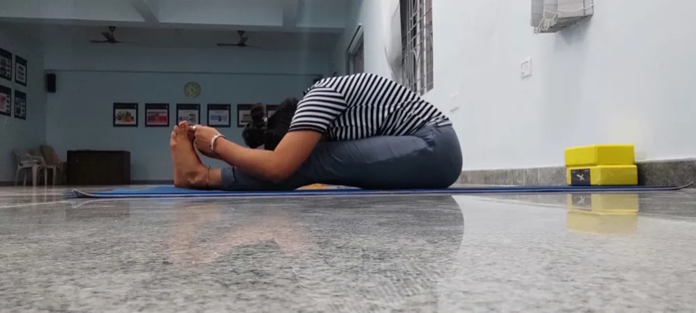 A bright yoga therapy studio with polished floors